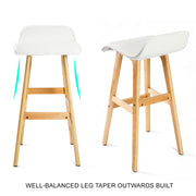 Sophia PU Leather Bar Stool Set of 4 – White