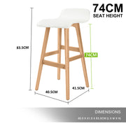 Sophia PU Leather Bar Stool Set of 4 – White