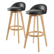 Leila Wooden Swivel Bar Stool Set of 2 – Black