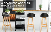 Leila Wooden Swivel Bar Stool Set of 2 – Black