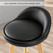 Leila Wooden Swivel Bar Stool Set of 2 – Black