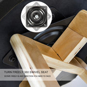 Leila Wooden Swivel Bar Stool Set of 4 – Black