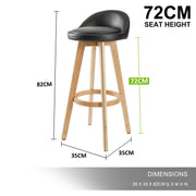 Leila Wooden Swivel Bar Stool Set of 4 – Black