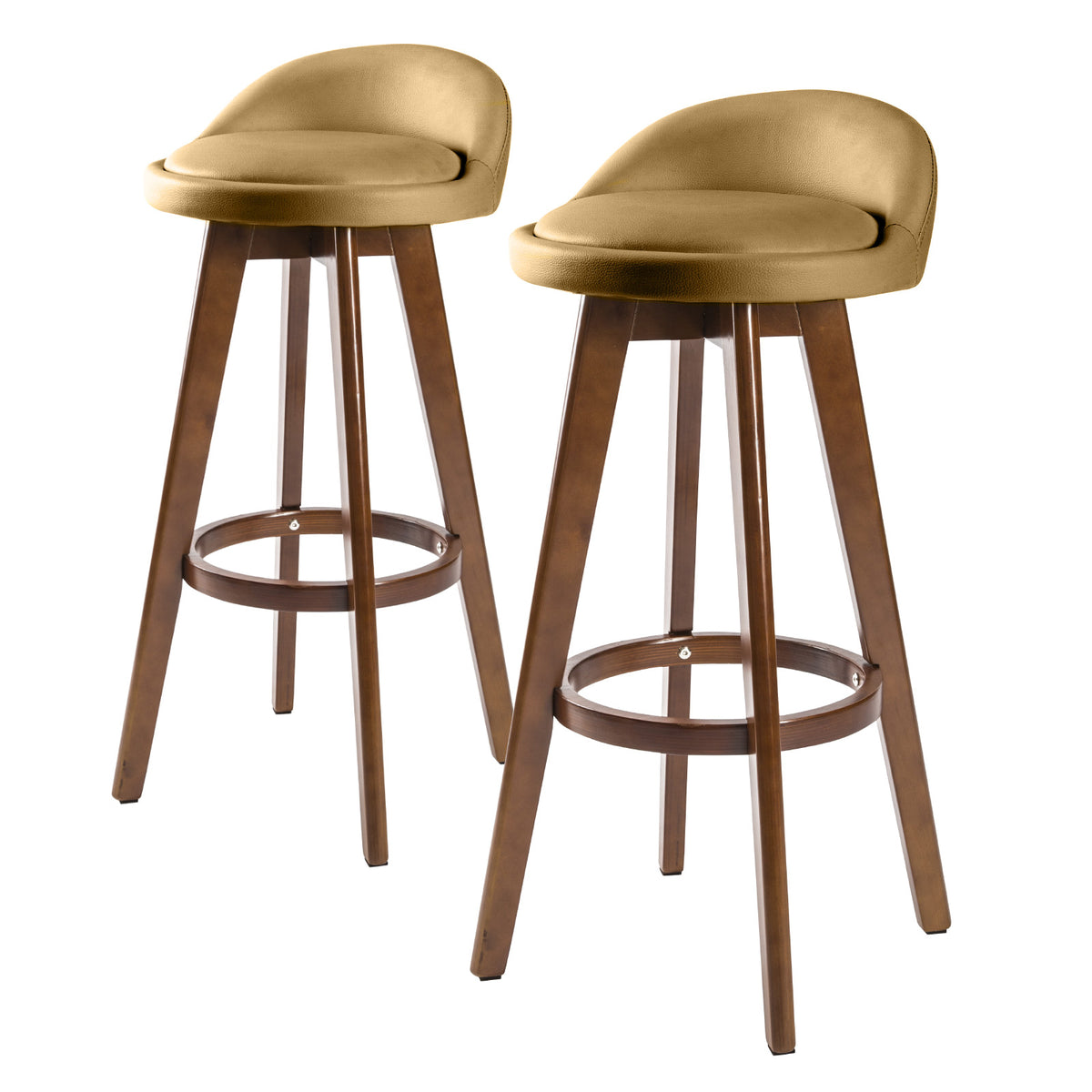 Leila Wooden Swivel Bar Stool – Brown