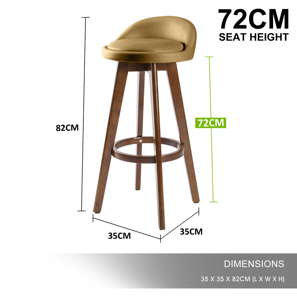 Leila Wooden Swivel Bar Stool – Brown