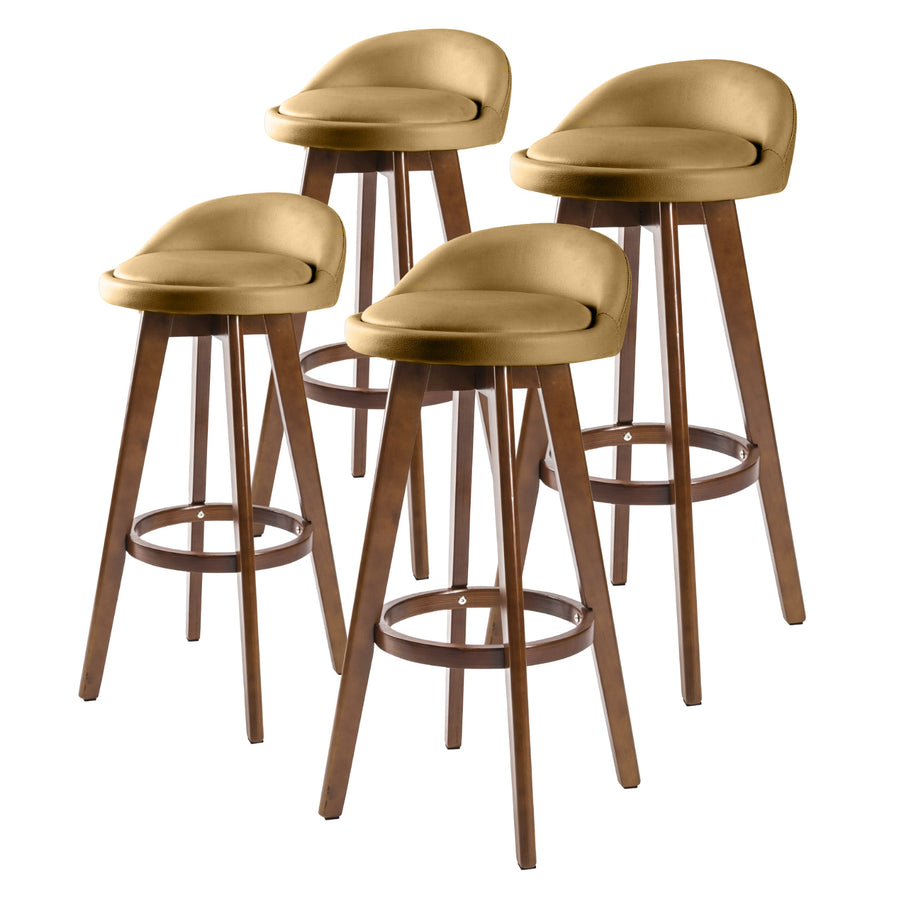 Leila Wooden Swivel Bar Stool – Brown