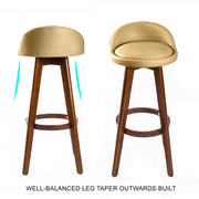 Leila Wooden Swivel Bar Stool – Brown