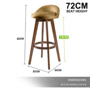Leila Wooden Swivel Bar Stool – Brown