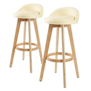 Leila Wooden Swivel Bar Stool – Cream