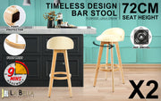 Leila Wooden Swivel Bar Stool – Cream