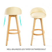 Leila Wooden Swivel Bar Stool – Cream