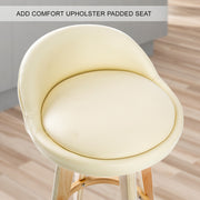 Leila Wooden Swivel Bar Stool – Cream