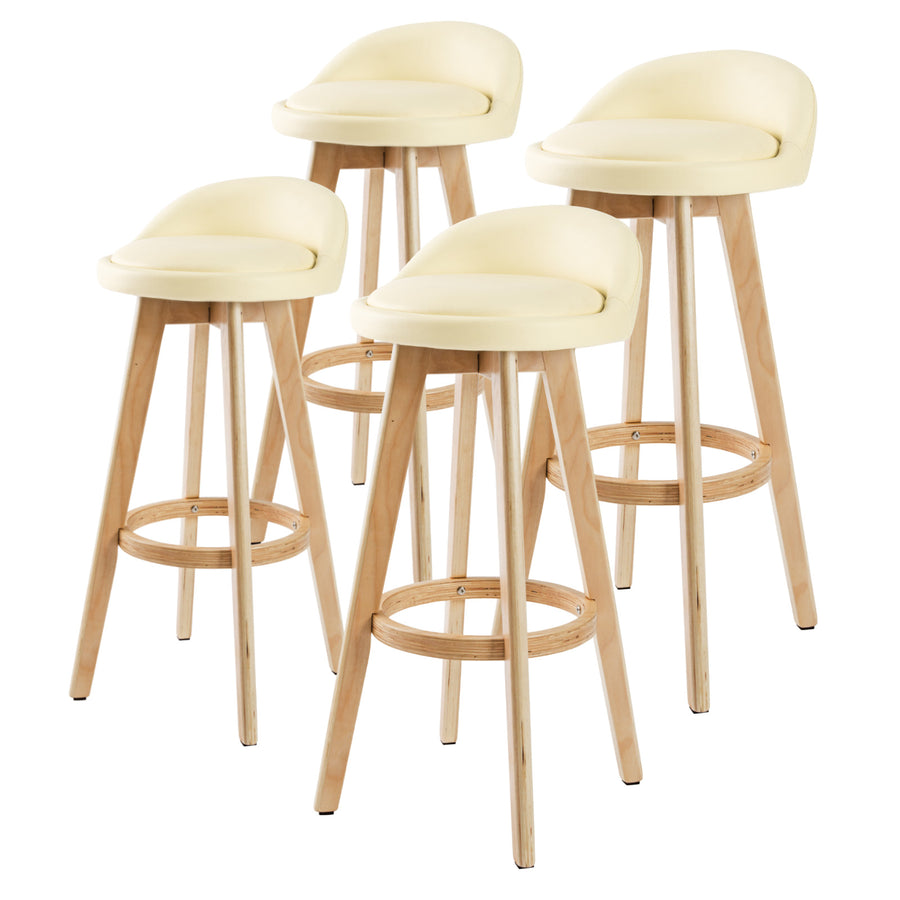 Leila Fabric Swivel Bar Stool – Cream