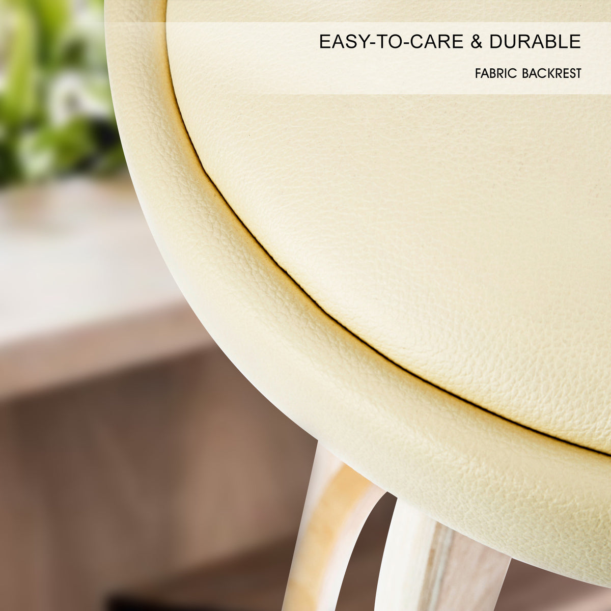 Leila Fabric Swivel Bar Stool – Cream