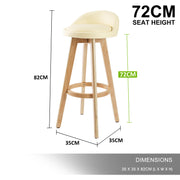 Leila Fabric Swivel Bar Stool – Cream