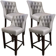 Florence Fabric Kitchen Bar Stool Set of 4 – Light Grey