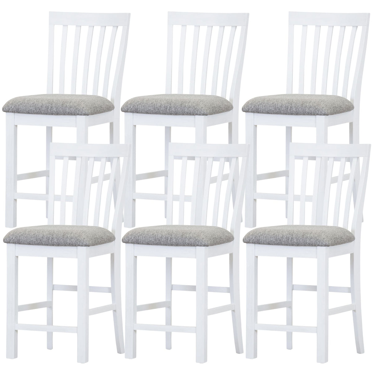 Laelia Fabric Bar Stool Set of 6 – White
