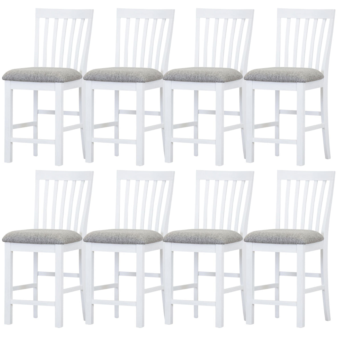 Laelia Fabric Bar Stool Set of 8 – White