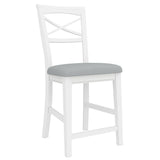 Daisy Tall Bar Chair Stool Set of 2 Solid Acacia Wood Hampton Furniture - White