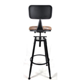 2x Vintage Industrial Rustic Bar Stool Kitchen Stool Swivel Chair Counter Height