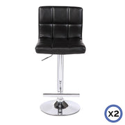 Max PU Leather Gas-Lift Swivel Kitchen Bar Stool Set of 2 – Black