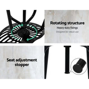 1x Kitchen Bar Stools Tractor Stool Chairs Industrial Vintage Retro Swivel Barstools Metal Black - BSR