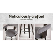 Set of 2 Bar Stools Wooden Swivel Bar Stool Kitchen Dining Chair Wood Grey - BSR
