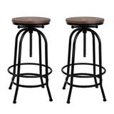 Set of 2 Kitchen Bar Stools Vintage Bar Stool Retro Rustic Industrial Chairs