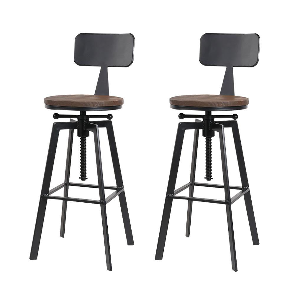 Set of 2 Vintage Bar Stools Retro Kitchen Bar Stool Industrial Chairs