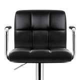 Set of 4 Bar Stools Kitchen Swivel Bar Stool PU Leather Gas Lift Chairs Black - BSR