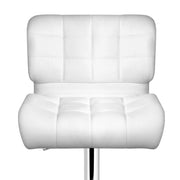 Set of 4 Bar Stools PU Leather Chrome Kitchen Bar Stool Chairs Gas Lift White - BSR