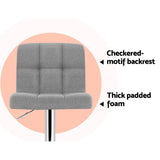 Set of 4 Fabric Bar Stools NOEL Kitchen Chairs Swivel Bar Stool Gas Lift Grey - BSR