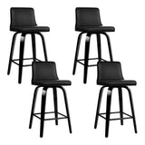 Set of 4 Felipe Wooden Bar Stools Swivel Bar Stool Kitchen Chairs Black
