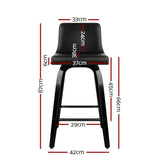 Set of 4 Felipe Wooden Bar Stools Swivel Bar Stool Kitchen Chairs Black - BSR