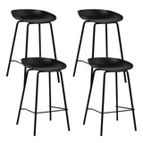 Set of 4 Kitchen Bar Stools Bar Stool Chairs Metal Black Barstools