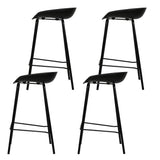 Set of 4 Kitchen Bar Stools Bar Stool Chairs Metal Black Barstools - BSR