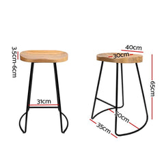 Set of 4 Vintage Tractor Bar Stools Retro Bar Stool Industrial Chairs 65cm - BSR