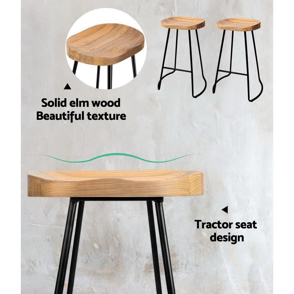 Set of 4 Vintage Tractor Bar Stools Retro Bar Stool Industrial Chairs 65cm - BSR