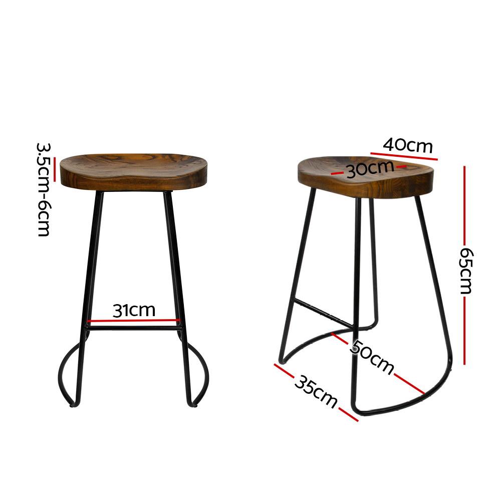 Set of 4 Vintage Tractor Bar Stools Retro Bar Stool Industrial Chairs Black 65c - BSR