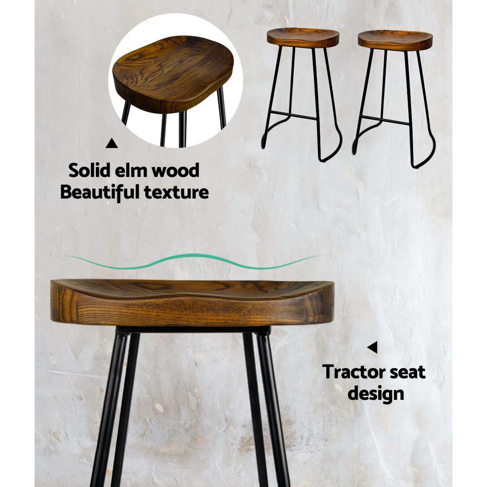 Set of 4 Vintage Tractor Bar Stools Retro Bar Stool Industrial Chairs Black 65c - BSR