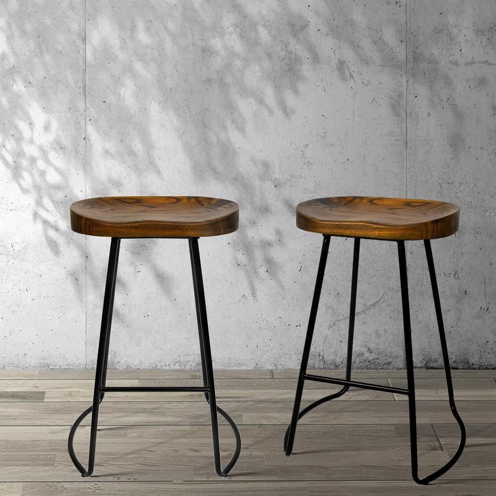 Set of 4 Vintage Tractor Bar Stools Retro Bar Stool Industrial Chairs Black 65c - BSR
