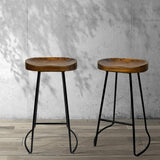 Set of 4 Vintage Tractor Bar Stools Retro Bar Stool Industrial Chairs Black 75cm - BSR