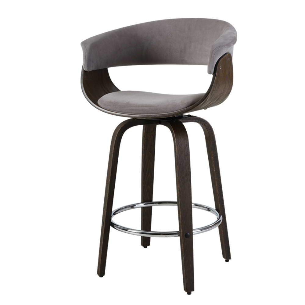 Bar Stool Wooden Swivel Bar Stool Kitchen Dining Chair Wood Grey - BSR