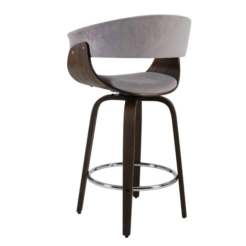 Bar Stool Wooden Swivel Bar Stool Kitchen Dining Chair Wood Grey - BSR