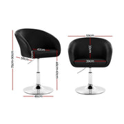 Bar Stools Accent Chairs Kitchen Bar Stool Swivel Gas Lift PU Leather Black - BSR