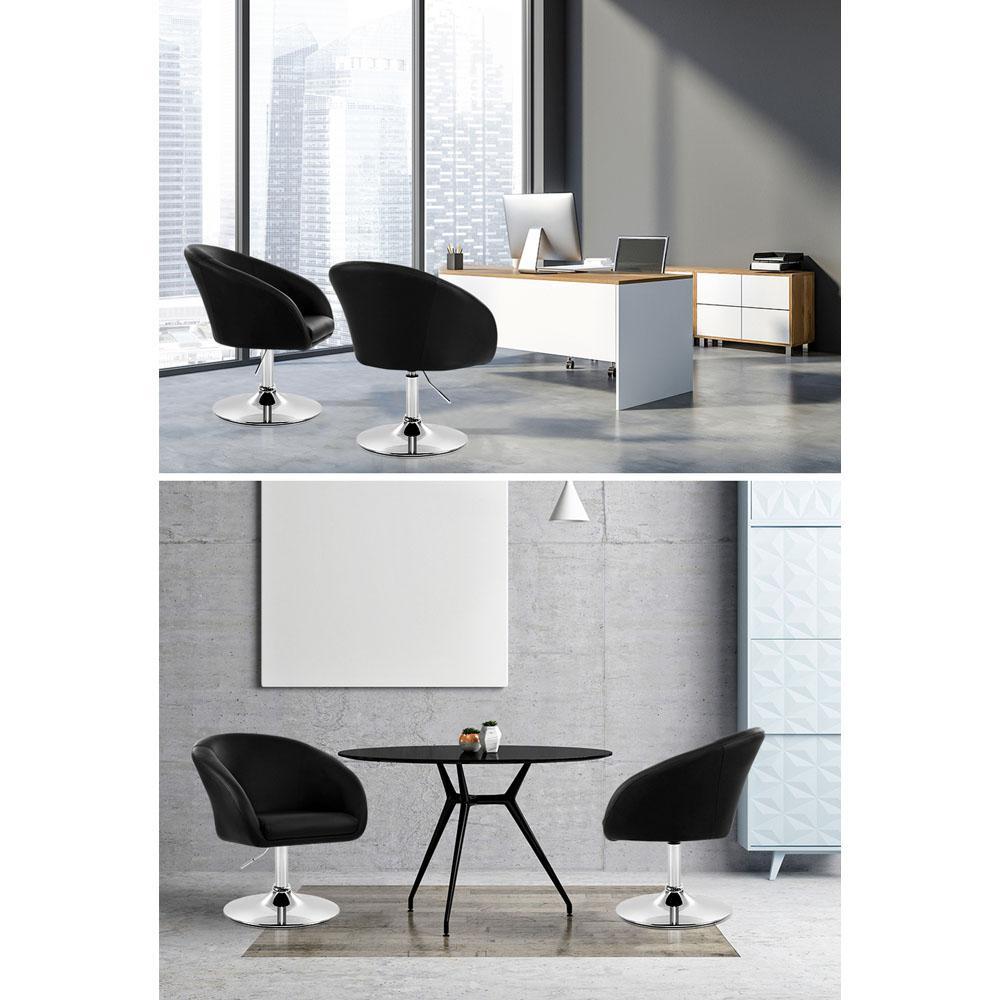 Bar Stools Accent Chairs Kitchen Bar Stool Swivel Gas Lift PU Leather Black - BSR