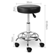 PU Leather Swivel Salon Stool - Black - BSR