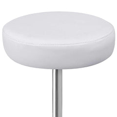 PU Leather Swivel Salon Stool - White - BSR