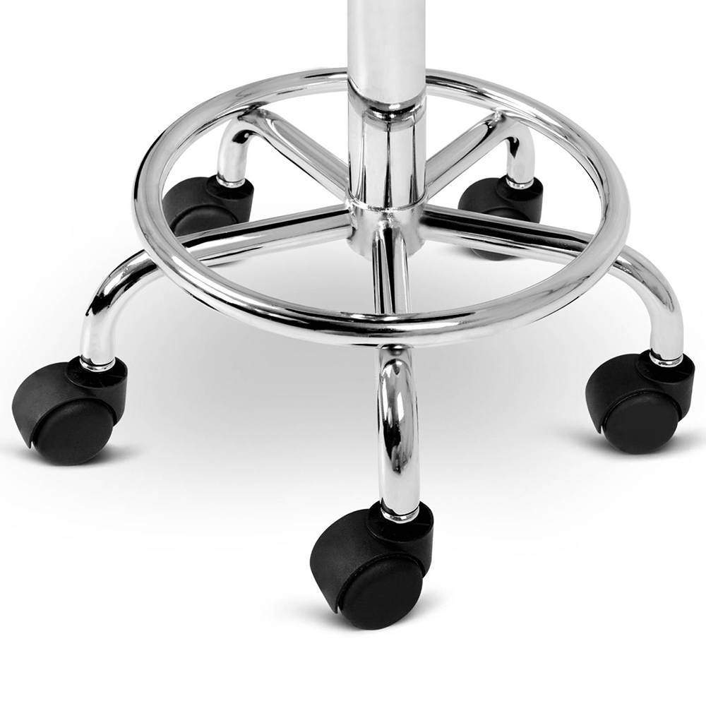 PU Leather Swivel Salon Stool - White - BSR