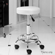 PU Leather Swivel Salon Stool - White - BSR
